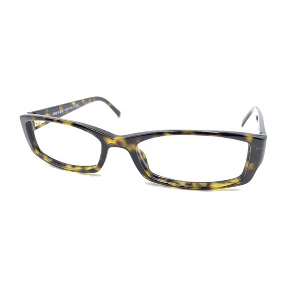 Prada VPR 19L 2AU-1O1 Tortoise Brown Rectangle Eyeglasses Frames 52-16 135 Italy - Picture 8 of 12